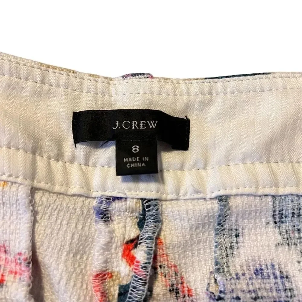 J.‎ Crew Women's Paisley Crop Pants Size 8 Multicolor Casual Spring